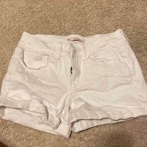 white midi shorts